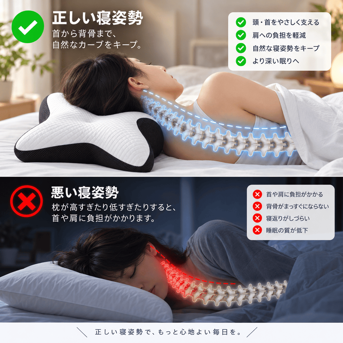 Mollo Align™ | 首・肩にフィットする快眠まくら
